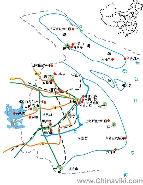 上海市旅行地図