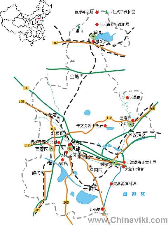 天津市旅行地図