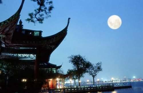 杭州-西湖十景の平湖秋月