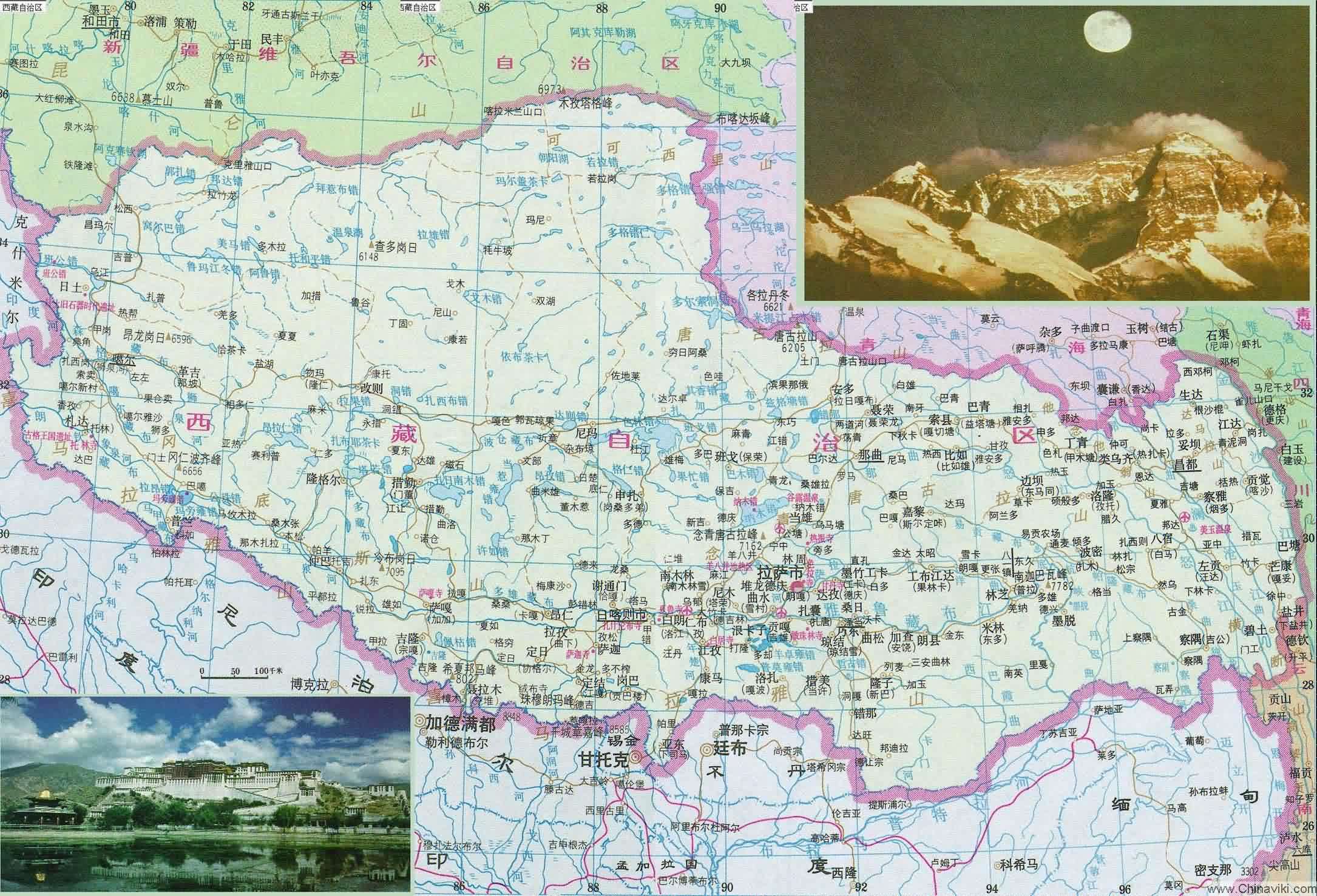 チベット自治区地図