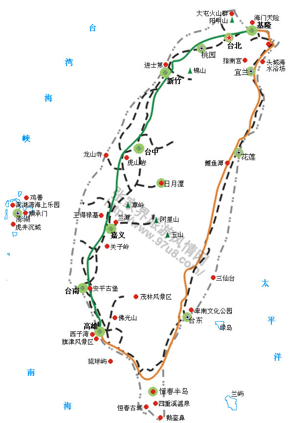 台湾旅行地図 旅情中国
