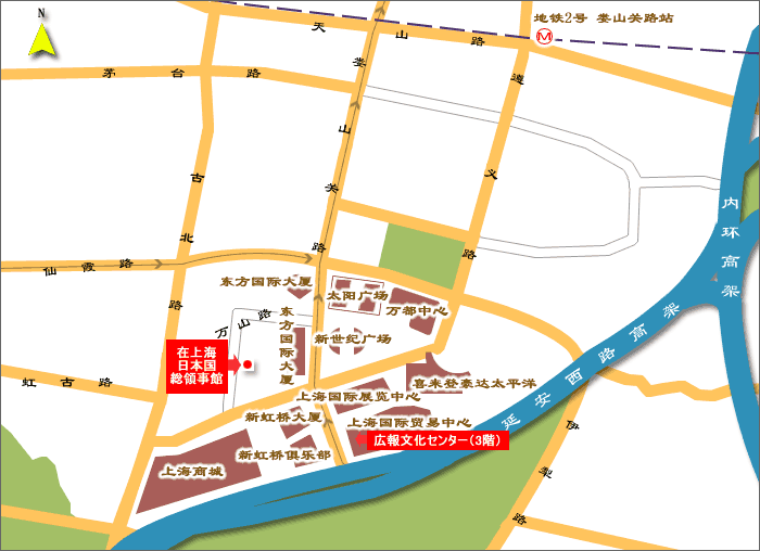在上海日本国総領事館　地図